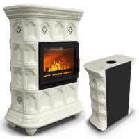 КимрПечь Печь для дома на дровах Истра пристенный Ваниль (комплектация: Ладья-600)