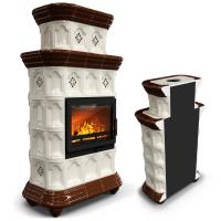 КимрПечь Керамическая печь Истра пристенный двухъярусный Шоколад (комплектация: Облицовка для топок Ладья-700, Erik-700)