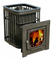 Печь для бани Варвара Каменка мини укороченная топка стекло