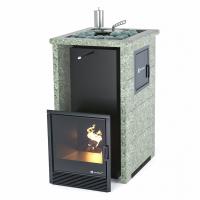 Печь для бани ИзиСтим Сочи М2 в трехстороннем кожухе Жадеит с открытым верхом
