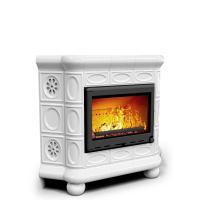 КимрПечь Медальон угловой Белый. Печь для дачи (топка: Ладья-700)