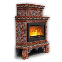 КимрПечь Изразцовая печь Кострома угловой двухъярусный Сентябрь (топка: Ладья-700)