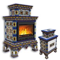 КимрПечь Изразцовая печь Кострома центральный двухъярусный Январь (топка: Ладья-600) (топка: Ладья-600)