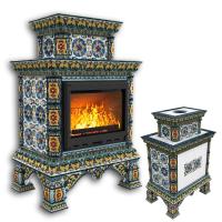 КимрПечь Изразцовая печь Кострома центральный двухъярусный Март (топка: Ладья-700) (топка: Ладья-700)