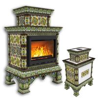 КимрПечь Изразцовая печь Кострома центральный двухъярусный Июнь (топка: Ладья-700) (топка: Ладья-700)