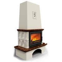 КимрПечь Изразцовый камин Гефест Шоколад (топка: Ладья-700)