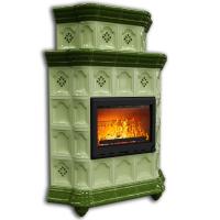 КимрПечь Истра угловой двухъярусный Олива (комплектация: Облицовка для топок Ладья-700, Erik-700)