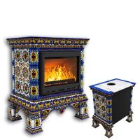 КимрПечь Изразцовая печь Кострома пристенный Январь (топка: Ладья-600) (топка: Ладья-600)