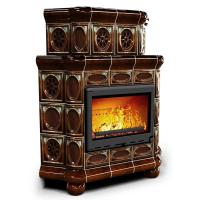 КимрПечь Отопительная печь на дровах Медальон угловой двухъярусный Каштан (топка: Ладья-700)