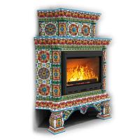 КимрПечь Изразцовая печь Кострома угловой двухъярусный Май (топка: Ладья-600)