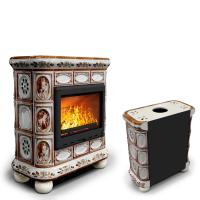 КимрПечь Изразцовый камин Медальон пристенный Модерн (топка: Ладья-600) (топка: Ладья-600)