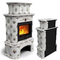 КимрПечь Прованс с дровником пристенный двухъярусный Руан (топка: Ладья-700)