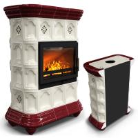 КимрПечь Истра пристенный Вишня (комплектация: Облицовка для топок Ладья-600, Antek)