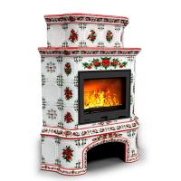 КимрПечь Прованс с дровником угловой двухъярусный Маки (топка: Ладья-600)