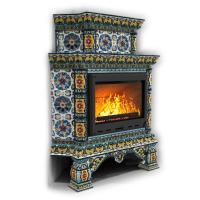 КимрПечь Изразцовая печь Кострома угловой двухъярусный Март (топка: Ладья-700)