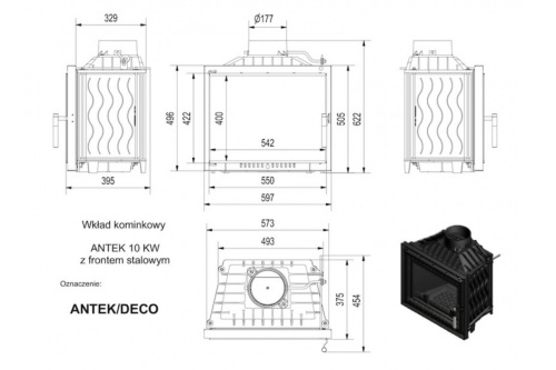 Топка Kratki Antek 600/150