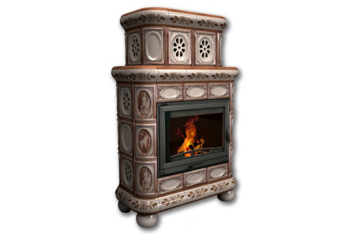 Камин КимрПечь Медальон пристенный двухярусный Модерн