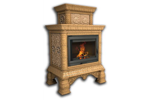 Камин КимрПечь Кострома пристенный двухъярусный Ваниль