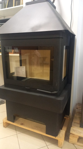 Камин Экокамин Прага три (3) стекла черный/графит