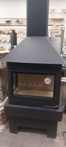 Камин Экокамин Прага три (3) стекла черный/графит