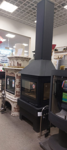 Камин Экокамин Прага три (3) стекла черный/графит