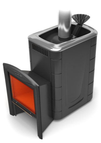 Печь для бани ТМФ Гейзер 2014 Inox Витра ЗК антрацит