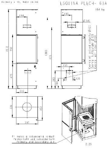 Печь-камин Romotop ESQUINA 3G металл
