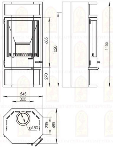 Печь-камин Мета-Бел Рейн 10