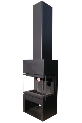 Камин МАДРИД на дровнике черный шамот подовый