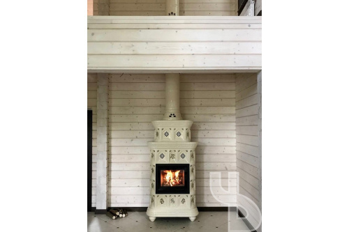 Камин КимрПечь Истра пристенный двухъярусный Ваниль