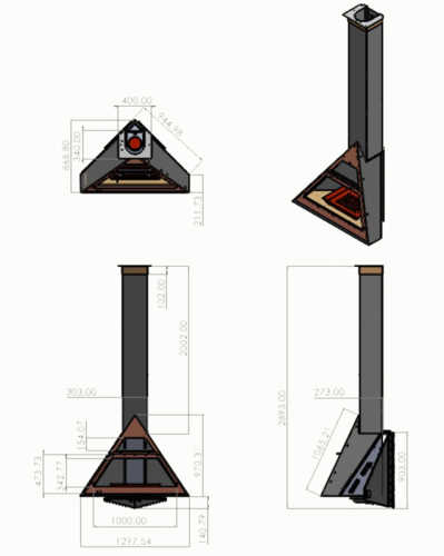 Печь камин Eysen Giza(подвесной)