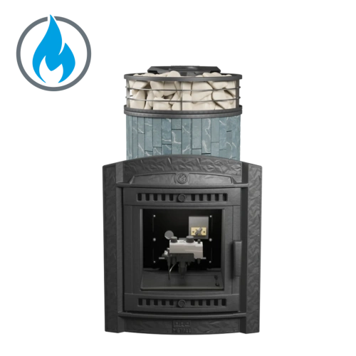 Печь банная «Атмосфера L» ламель+сетка с газовой горелкой ПроМеталл