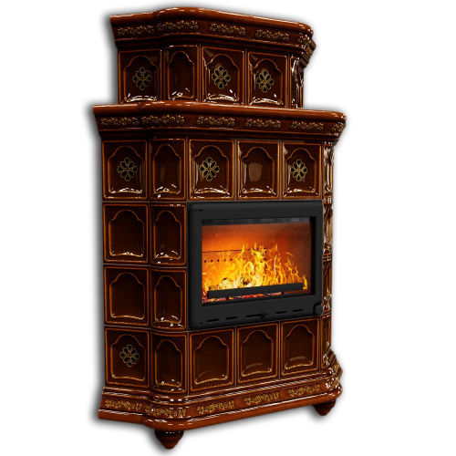 КимрПечь Истра угловой двухъярусный Каштан (комплектация: Ладья-600)