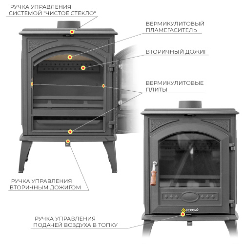 Печь-камин Везувий SV-08 "Антрацит"