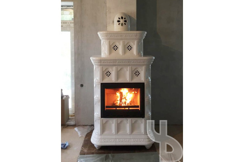 Камин КимрПечь Истра пристенный двухъярусный Ваниль