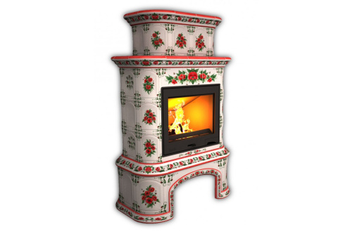 Камин КимрПечь Прованс с дровником пристенный двухъярусный Маки