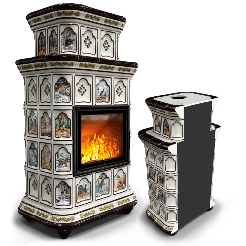 КимрПечь Керамическая печь Истра пристенный двухъярусный Звери (комплектация: Астов-МЛ700)